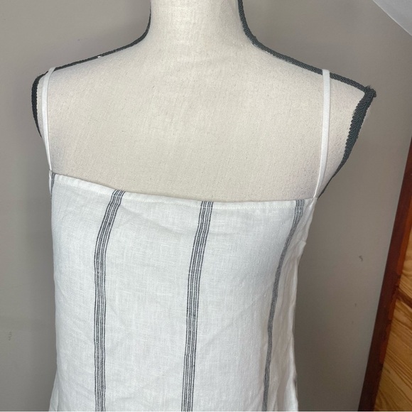 Reformation Linen Pineapple Midi Maxi Dress Black Licorice Small White Stripe - Picture 5 of 10